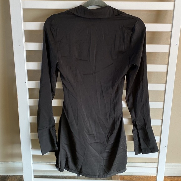 NWOT Princess Polly Bodeni Long Sleeve Button Down Black Mini Dress Size 2 - Picture 10 of 15